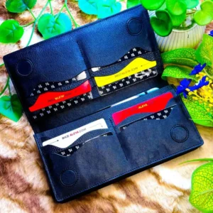 Original Premium Long Leather Wallet (black and chocolate)
