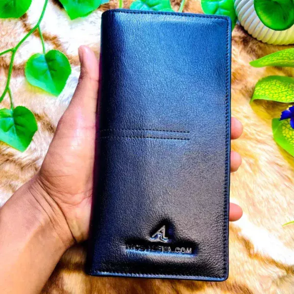 Original Premium Long Leather Wallet (black and chocolate) - Image 3