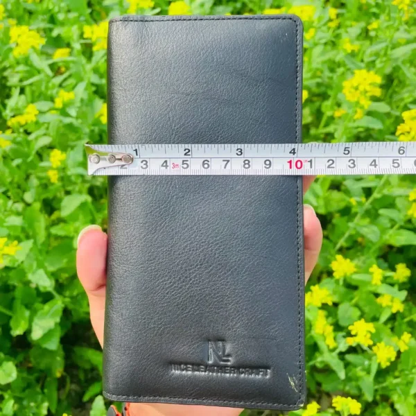Premium Milled zipper Long Wallet (black and chocolate) - Image 6