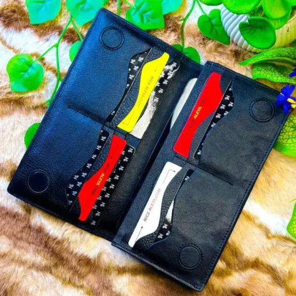 Original Premium Long Leather Wallet (black and chocolate) - Image 2