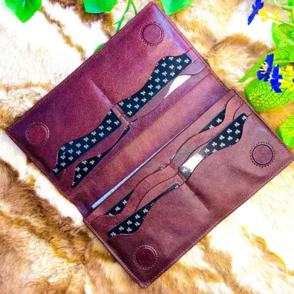 Original Premium Long Leather Wallet (black and chocolate) - Image 9